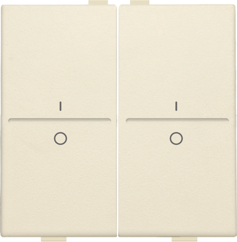 Touche double i/0 pour interrupteur/bouton sans fil à 4 contacts cream Niko Home Control