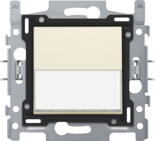 Bouton-poussoir 10a, no, 3 bornes, finition avec étiquette, vis cream Niko Original