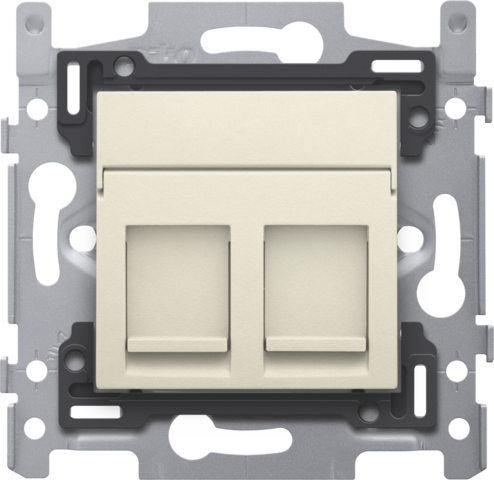 2 connexions rj45 utp cat5e + finition, poe++, plat, 60x71, vis cream Niko Original