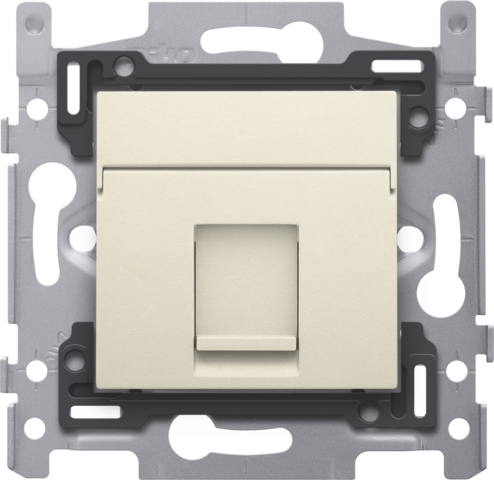 [NK100-66255] 1 connexion rj45 stp cat5e + finition, poe++, plat, 60x71, vis cream Niko Original