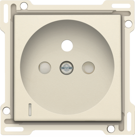 Set de finition prise avc indicat. tension, broche terre, 28,5mm cream Niko Original