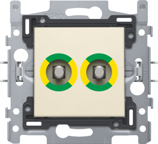 Prise de courant avec prise équipotentielle double, assemblée cream Niko Original