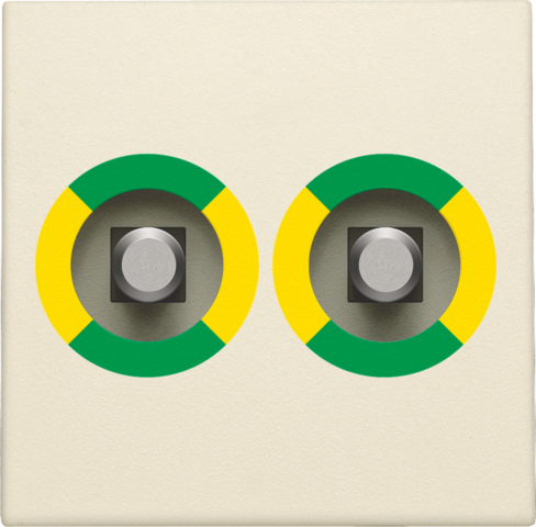 Set de finition prise de courant avec prise équipotent. double cream Niko Original