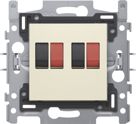 Prise double pour haut-parleur, socle et set de finition cream Niko Original