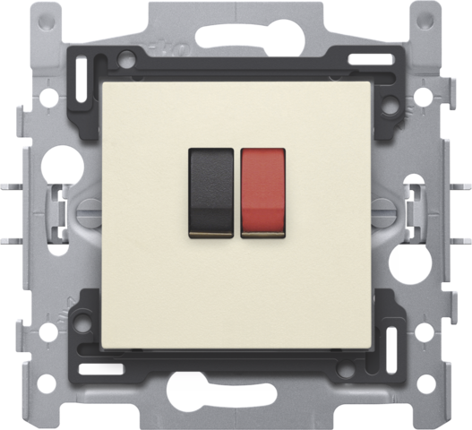 Prise simple pour haut-parleur, socle et set de finition cream Niko Original