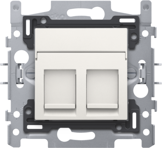 2 connexions rj11 utp, plat, socle et set de finition white Niko Original