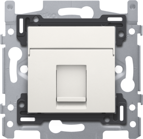 [NK101-66251] 1 connexion rj45 utp cat5e + finition, poe++, plat, 60x71, vis white Niko Original