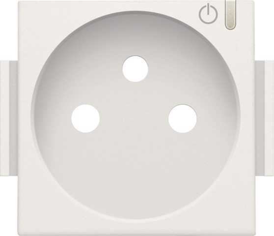 Set de finition prise conn. avc touche de comm., broche de terre white Niko Home Control