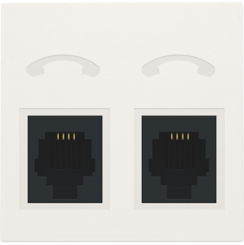 Set de finition prise téléphonique avec 2 connecteurs rj11 white Niko Original