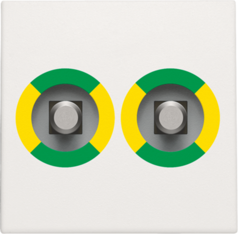 Set de finition prise de courant avec prise équipotent. double white Niko Original