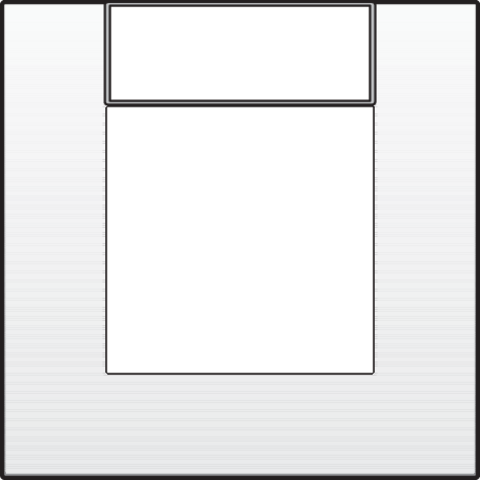 Plaque simple 8x8cm, avec étiquette, pr goulottes d'installation white Niko Original