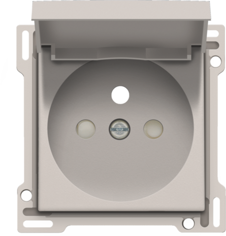 Set de finition prise avec clapet et broche de terre, 28,5mm light grey Niko Original