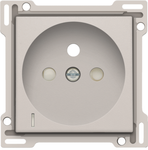Set de finition prise avc indicat. tension, broche terre, 28,5mm light grey Niko Original