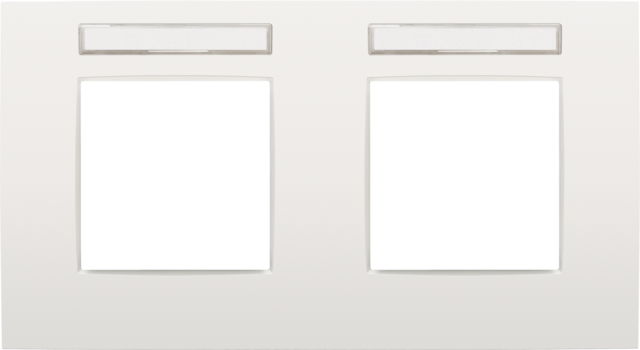 Plaque double, 71mm d'entraxe, avec fenêtre transparante niko intense white Niko Intense