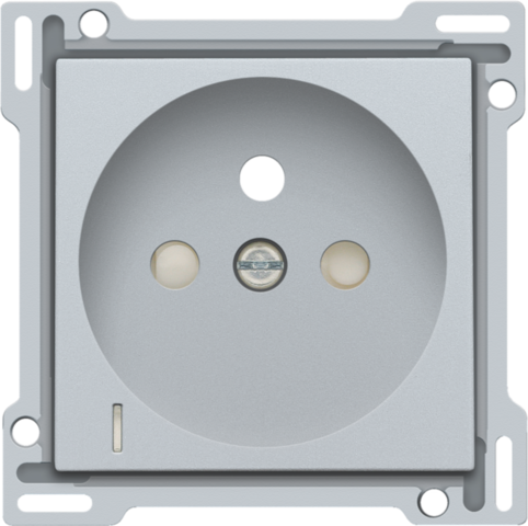 Set de finition prise avc indicat. tension, broche terre, 28,5mm sterling coated Niko Original