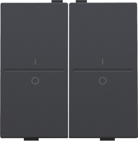 Touche double i/0 pour interrupteur/bouton sans fil à 4 contacts anthracite coated Niko Home Control