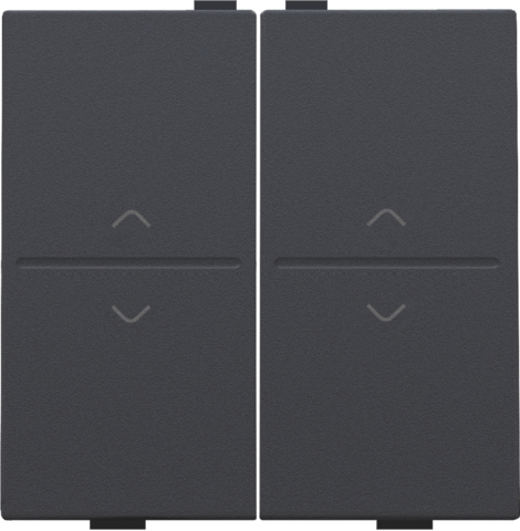 Touche dbl flèches pr interrupteur/bouton sans fil à 4 contacts anthracite coated Niko Home Control
