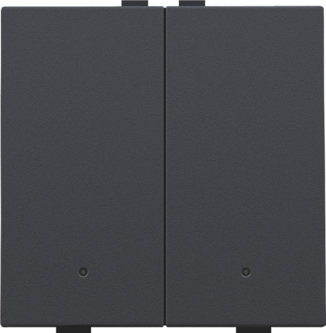 Bouton-poussoir double avec led et capteurs de confort anthracite coated Niko Home Control