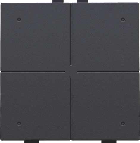 Bouton-poussoir quadruple avec led et capteurs de confort anthracite coated Niko Home Control
