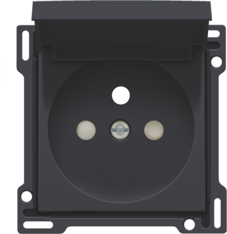 Set de finition prise avec clapet et broche de terre, 28,5mm anthracite coated Niko Original