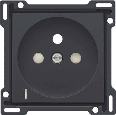 Set de finition prise avc indicat. tension, broche terre, 28,5mm anthracite coated Niko Original