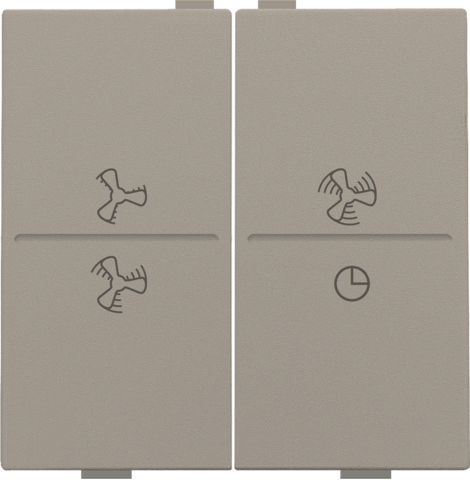 Touche dbl, symbole ventilation, pr interrupteur/bouton sans fil bronze coated Niko Home Control