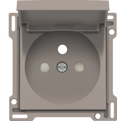 Set de finition prise avec clapet et broche de terre, 28,5mm bronze coated Niko Original