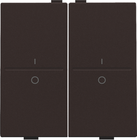Touche double i/0 pour interrupteur/bouton sans fil à 4 contacts dark brown coated Niko Home Control