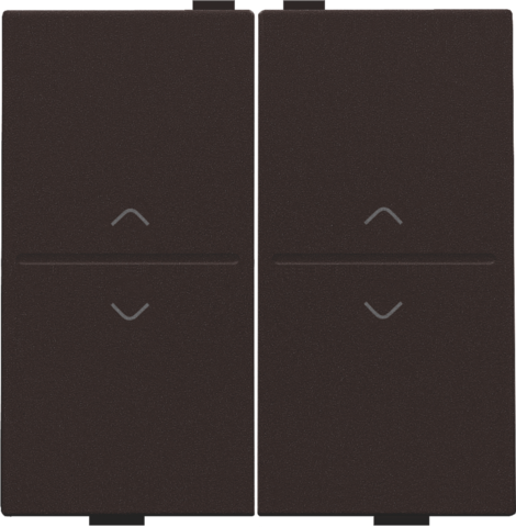 Touche dbl flèches pr interrupteur/bouton sans fil à 4 contacts dark brown coated Niko Home Control