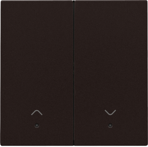 Set de finition interrupteur volets électron. dbl, avec lentille dark brown coated Niko Home Control