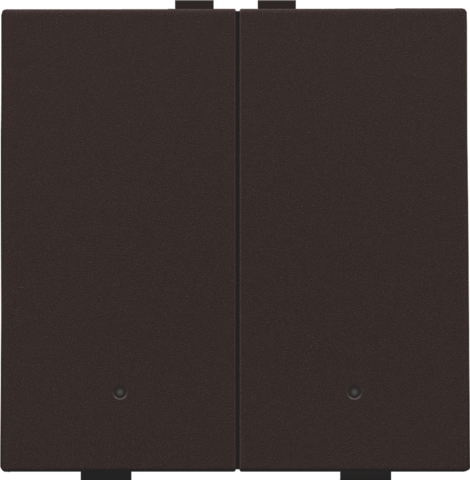 Bouton-poussoir double avec led et capteurs de confort dark brown coated Niko Home Control
