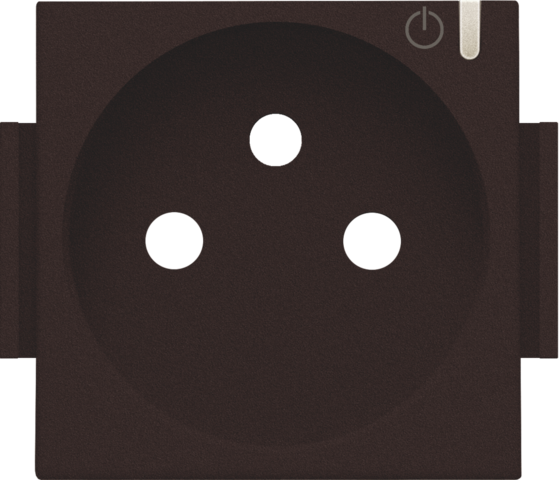 Set de finition prise conn., touche de commande, broche de terre dark brown coated Niko Home Control