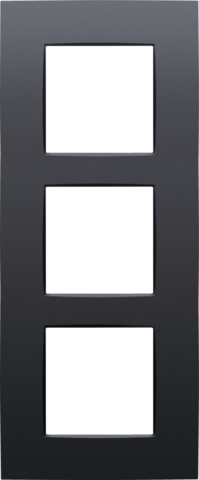 Plaque de recouvrement triple, 60mm d'entraxe, verticale anthracite coated Niko Intense