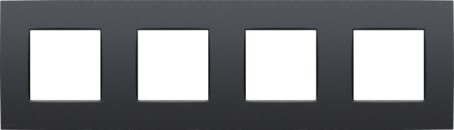 Plaque de recouvrement quadruple avec 71mm d'entraxe anthracite coated Niko Intense