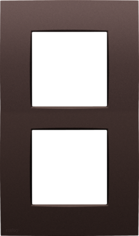 Plaque de recouvrement double, 60mm d'entraxe, verticale dark brown coated Niko Intense