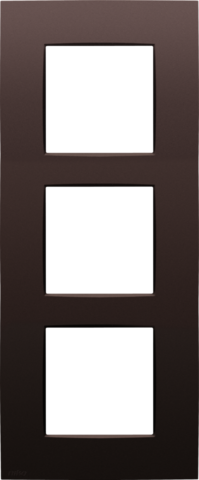Plaque de recouvrement triple, 60mm d'entraxe, verticale dark brown coated Niko Intense