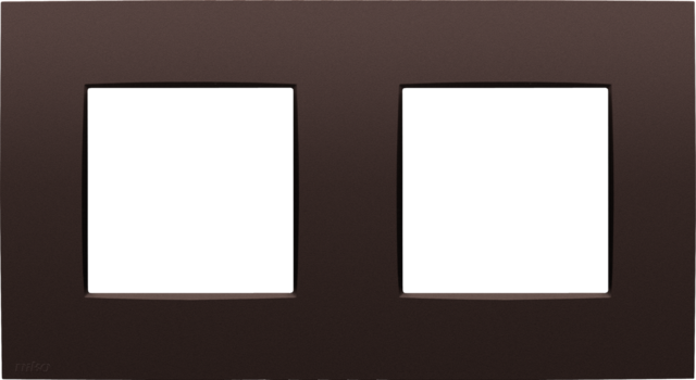 Plaque de recouvrement double avec 71mm d'entraxe dark brown coated Niko Intense
