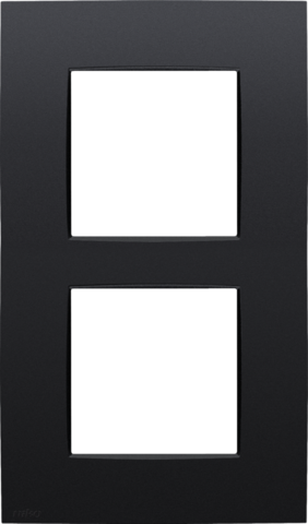 [NK136-76200] Plaque de recouvrement double, 60mm d'entraxe, verticale matt black coated Niko Intense