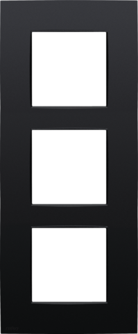Plaque de recouvrement triple, 60mm d'entraxe, verticale matt black coated Niko Intense