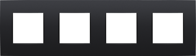 [NK136-76400] Plaque de recouvrement quadruple avec 71mm d'entraxe matt black coated Niko Intense
