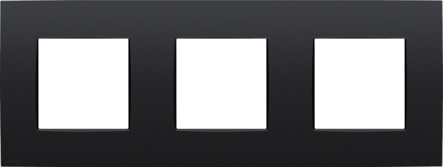 Plaque de recouvrement triple avec 71mm d'entraxe matt black coated Niko Intense