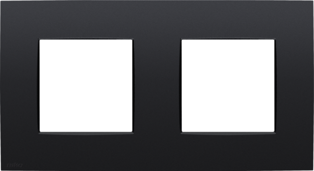 Plaque de recouvrement double avec 71mm d'entraxe matt black coated Niko Intense