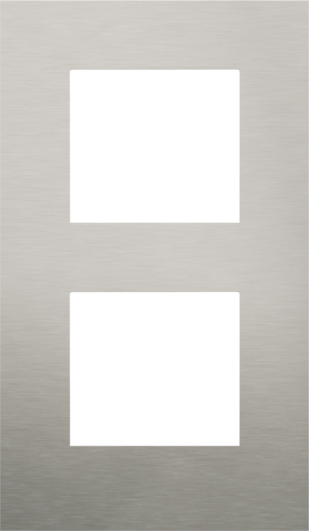 Plaque de recouvrement double, 60mm d'entraxe, verticale niko pure acier sur anthracite stainless steel on anthracite Niko Pure