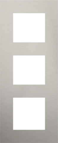 Plaque de recouvrement triple, 60mm d'entraxe, verticale niko pure acier sur anthracite stainless steel on anthracite Niko Pure
