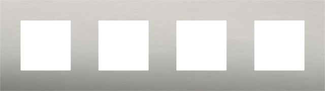 Plaque de recouvrement quadruple avec 71mm d'entraxe stainless steel on anthracite Niko Pure