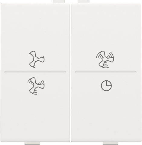 Touche dbl, symbole ventilation, pr interrupteur/bouton sans fil white coated steel white coated Niko Home Control