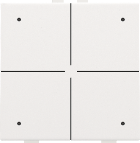 Bouton-poussoir quadruple avec led et capteurs de confort white coated steel white coated Niko Home Control