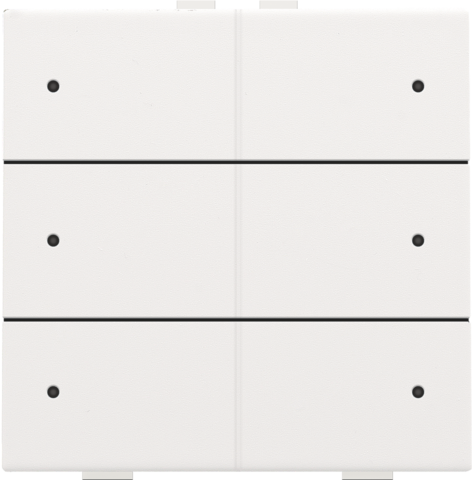 Bouton-poussoir sextuple avec led et capteurs de confort white coated steel white coated Niko Home Control