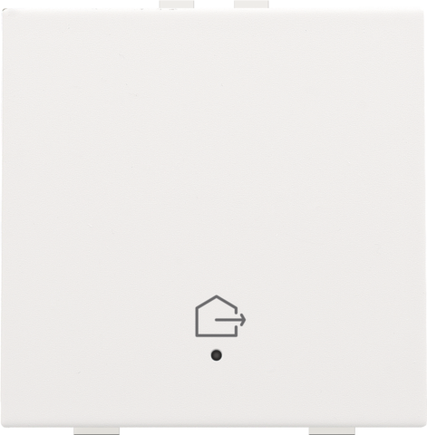 Bouton-poussoir simple avec led, capteurs de confort et symbole steel white coated Niko Home Control