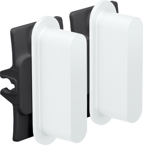 Ensemble niko rocker pour des fonctions d'interrupteur double steel white coated Niko Rocker